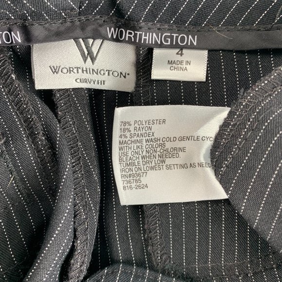 Worthington 4 Black White Dress Pants 30 x 34 - Picture 4 of 4